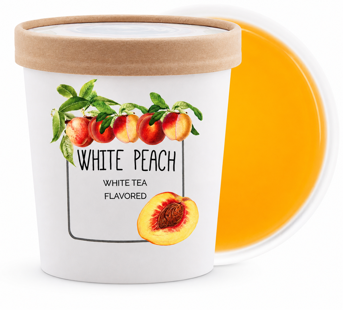 White Peach Leo Tea – biała herbata w puszce, doypacku i w kubku tekturowym